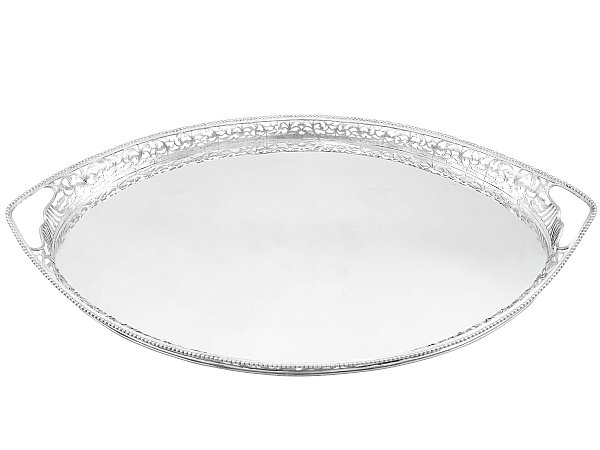 Silver Gallery Tray Oval with Handles