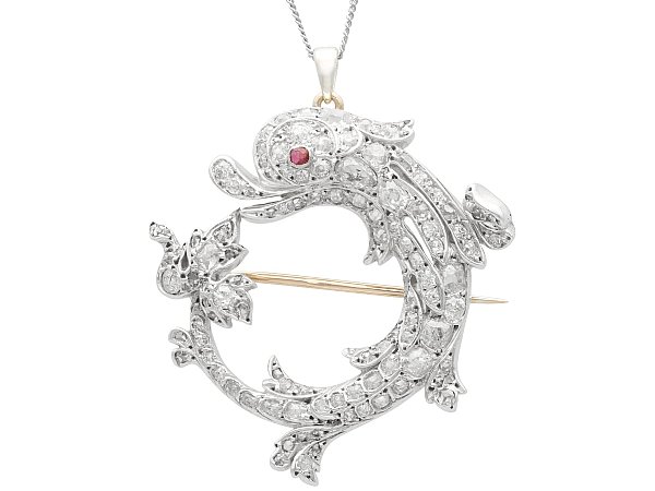 Antique Diamond Dolphin Brooch