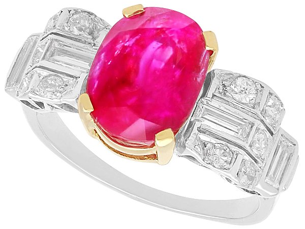 Burmese Ruby and Diamond Dress Ring