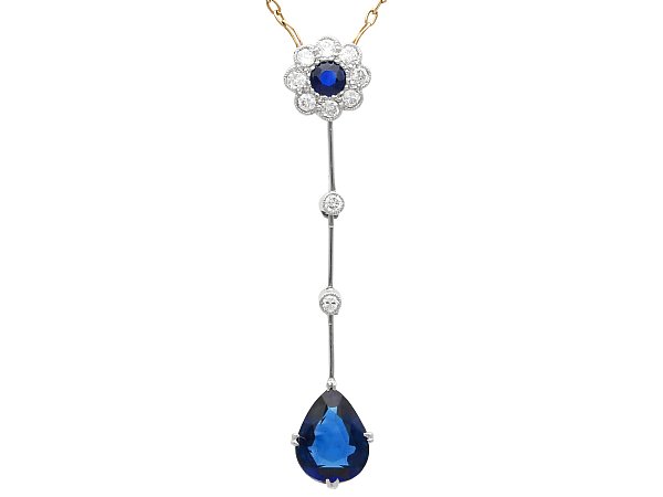 Antique Pear Shaped Sapphire Pendant