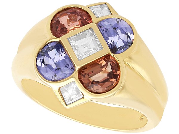 Brown and Purple Sapphire Ring