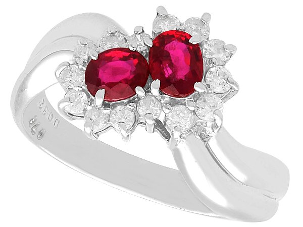 Ruby and Diamond Platinum Ring