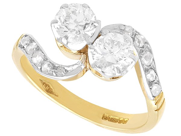 18ct Gold and Diamond Twist Ring for Sale