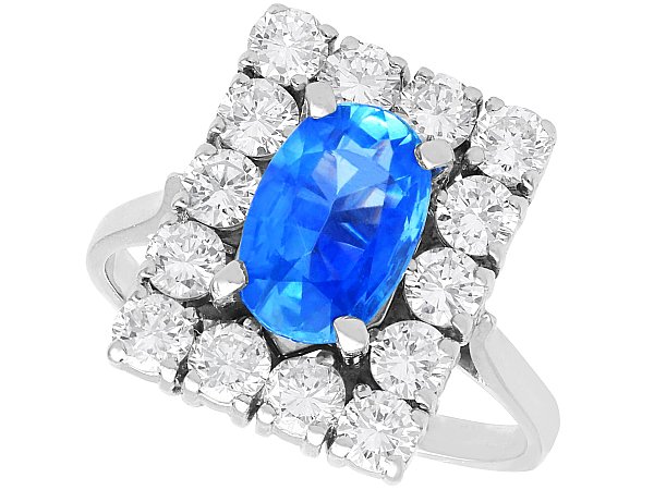 3 Carat Oval Sapphire Ring with Diamonds