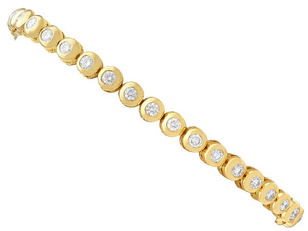 18k Yellow Gold Diamond Tennis Bracelet