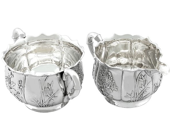 Chinese Silver Cream Jug and Sugar Bowl