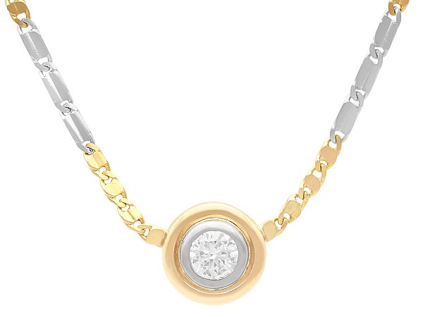 Bezel Set Diamond Pendant in Gold