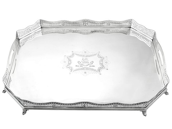 Edwardian Silver Gallery Tray 