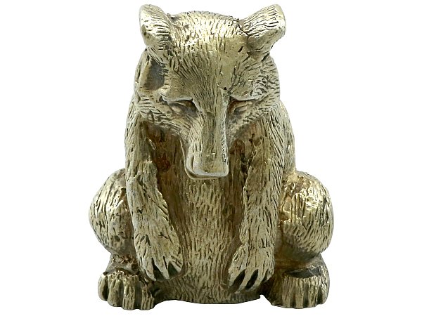 Vintage Silver Bear Ornament