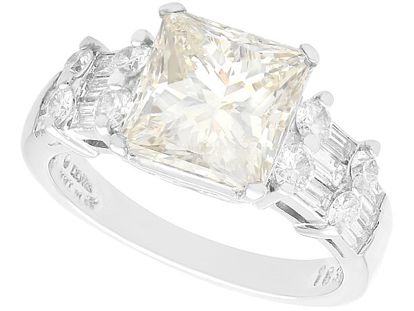 4 Carat Princess Cut Diamond Ring