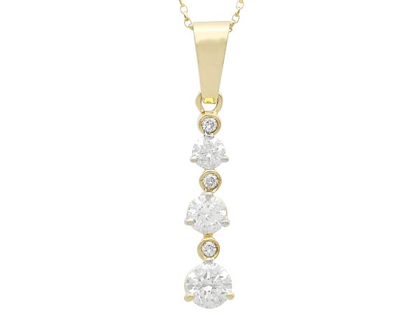 6 Stone Diamond Drop Pendant in Gold