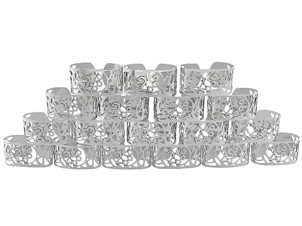 Set of 18 Silver Napkin Rings
