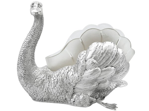 Antique Glass Swan Dish