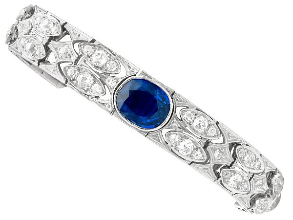 sapphire and diamond bracelet in platinum