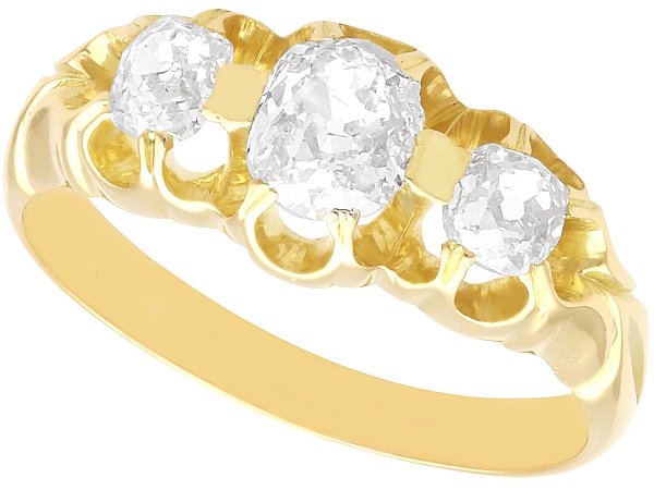 Victorian trilogy ring in yellow gold for sale
