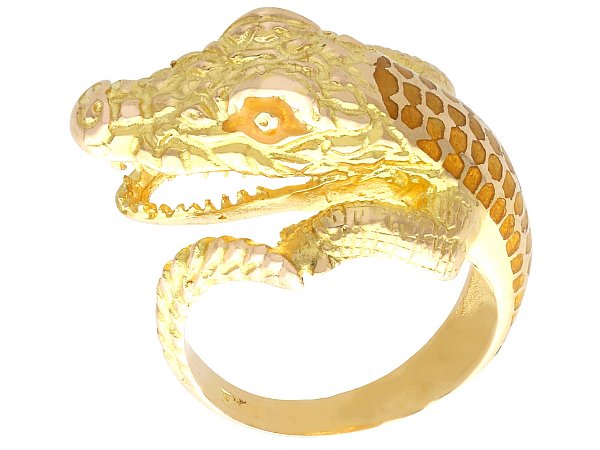 Vintage Gold Crocodile Ring for Sale