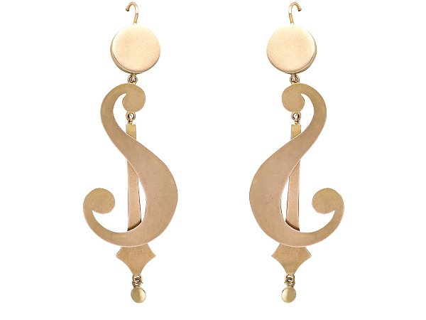 Unusual Gold Antique Earrings for Sale