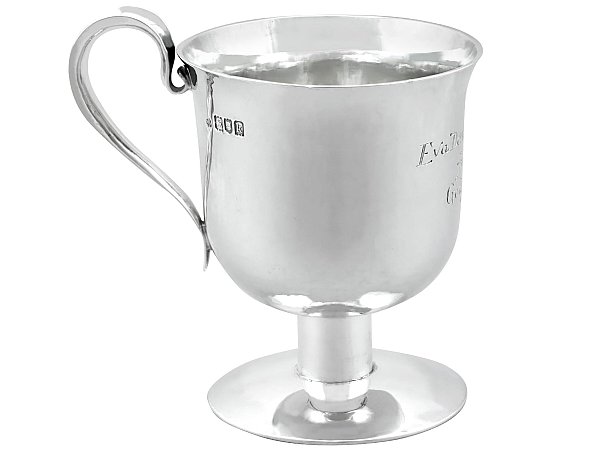 Planished Silver Christening Mug