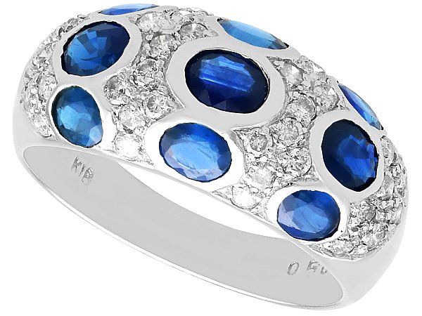 1980s Sapphire and Diamond Ring for Sale
