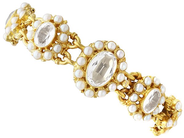 Rock Crystal Bracelet with Pearls