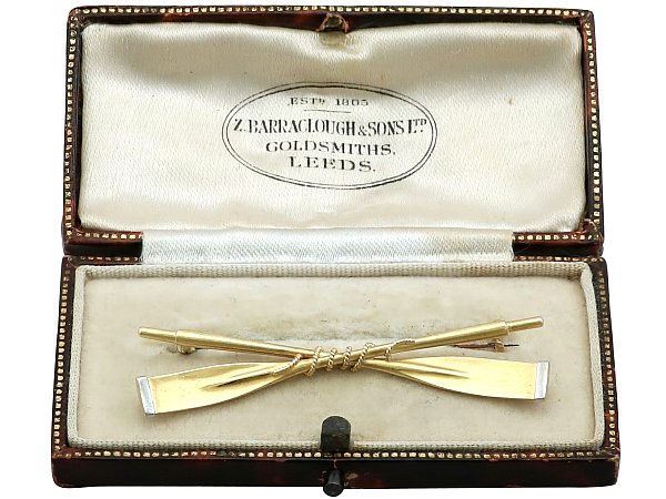 Edwardian Gold Bar Brooch for Sale