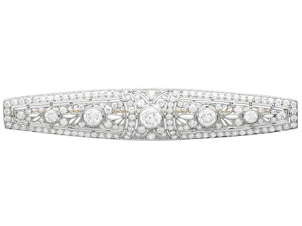 Art Deco Diamond Bar Brooch for Sale
