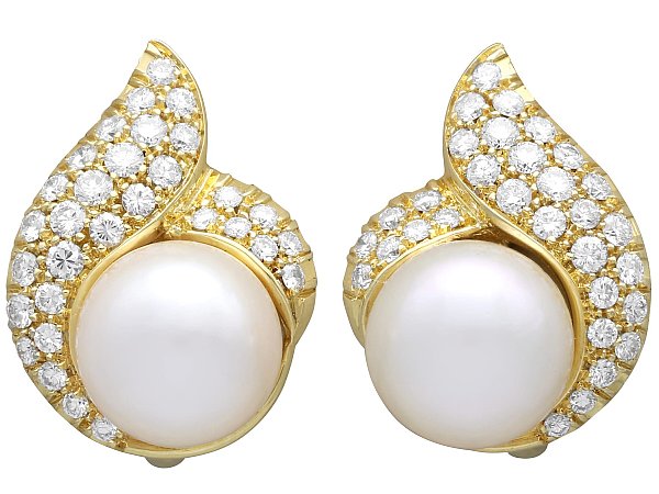 Pearl Cluster Earrings in Gold
