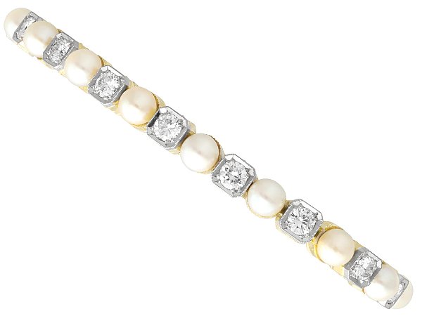 Pearl and Diamond Line Bracelet
