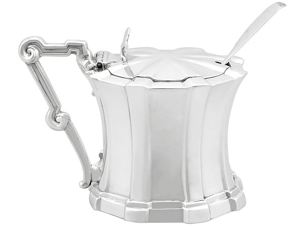 Antique Silver Mustard Pot and Spoon