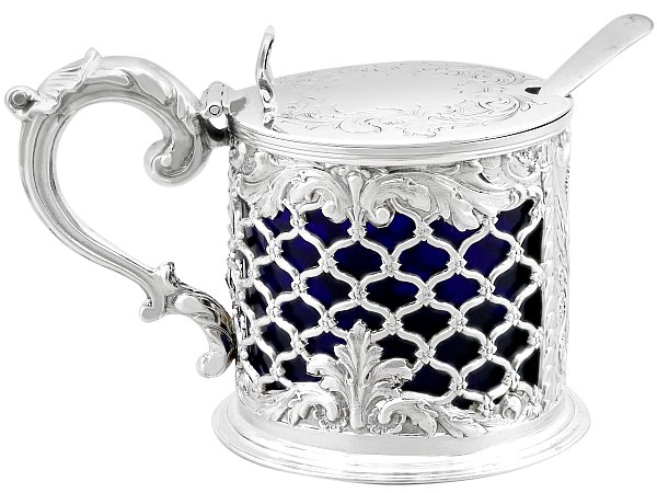 Silver Mustard Pot and Spoon