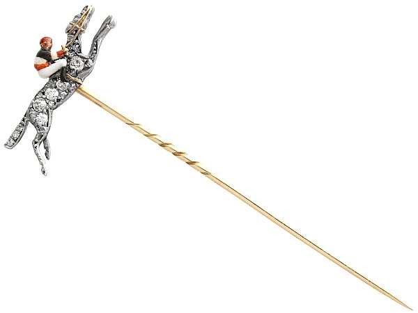 Edwardian Horse and Jockey Pin