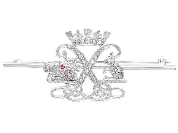 Antique Diamond Sweetheart Brooch