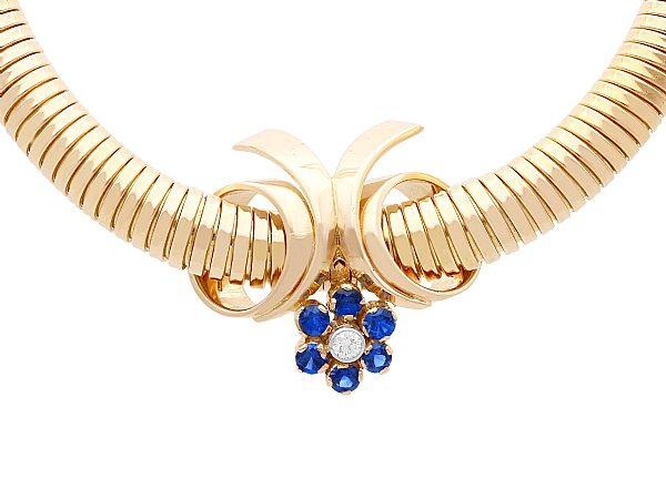 Gold Collarette Necklace with Gemstones for Sale