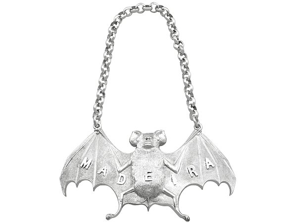 Antique Decanter Label Bat