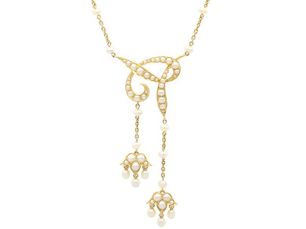 Victorian Seed Pearl Necklace for Sale