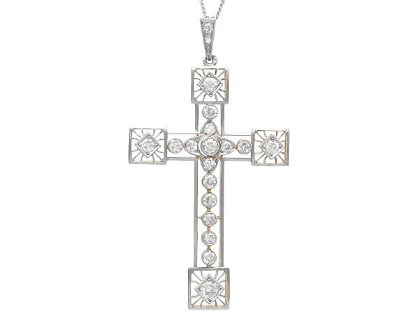 18k Gold Diamond Cross Pendant