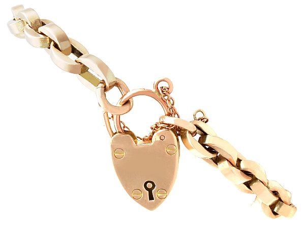 Antique Padlock Bracelet in Yellow Gold for Sale
