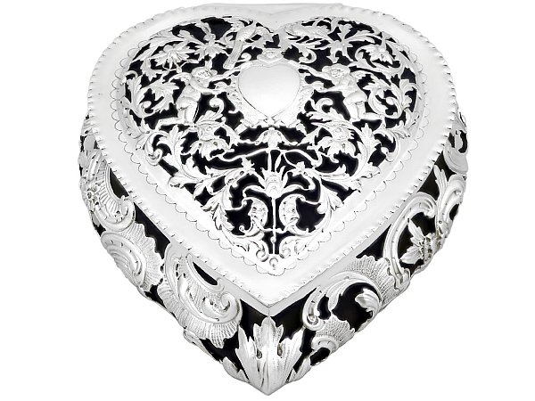 Sterling Silver Heart Shaped Trinket Box
