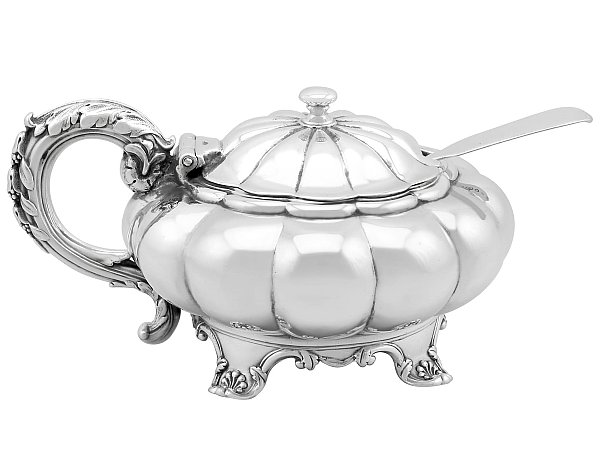 Naturalistic Silver Mustard Pot