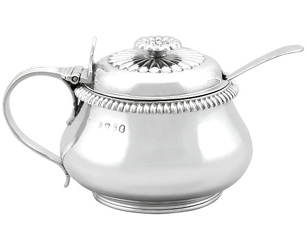 Rounded Silver Mustard Pot