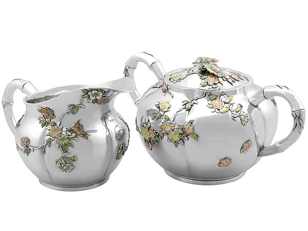 Chinese Silver Cream Jug and Sugar Bowl