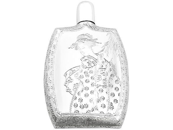 Japanese Hip Flask in Silver