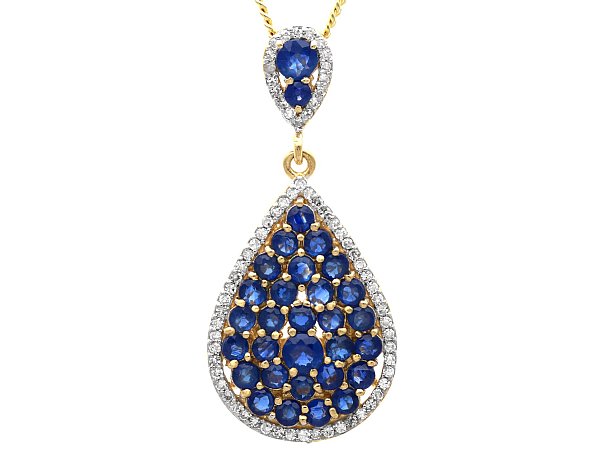 Multi Sapphire Pendant in Yellow Gold