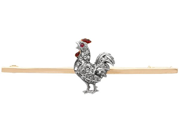 Diamond Cokerel Brooch for Sale