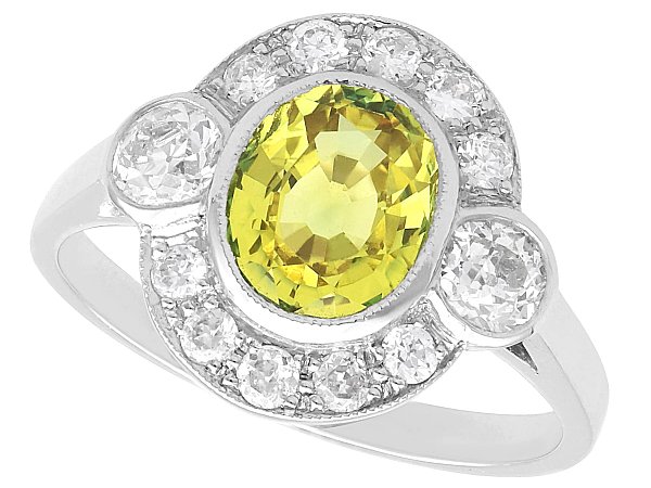 Bezel Set Sapphire and Diamond Ring for Sale