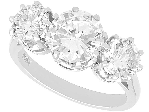 Vintage Three Stone Engagement Ring for Sale