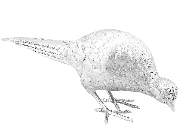 Antique Silver Bird Figurine