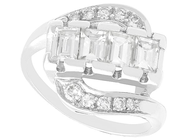 Emerald Cut Diamond Twist Ring