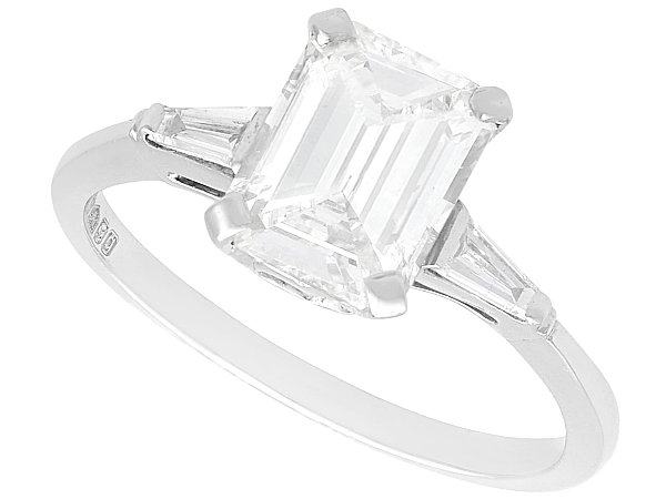 Emerald Cut Engagement Ring Platinum