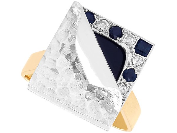 Unusual Diamond and Sapphire Ring